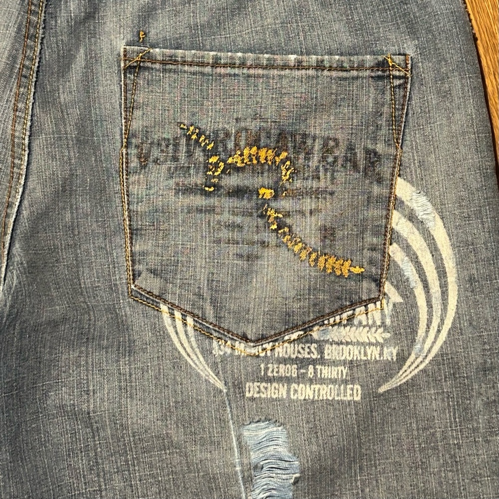 Rocawear Jeans Mens Vntg Baggy Hip Hop Skater Y2K Wide Leg Thrashed Distressed‎